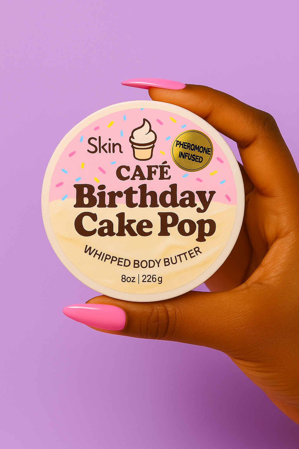 Skin Café: Birthday Cake Pop Whipped Body Butter (Pheromone-Infused)